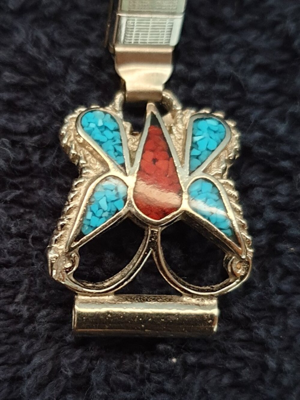 Vintage 1970s Southwestern Style Nickel Silver Butterfly Watch Band